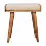 Stools - Artisan Furniture Solid Wood Boucle Cream Tray Style Footstool, Upholstered, Nordic Legs, Beige and Brown - ARTISAN FURNITURE
