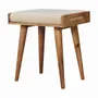 Stools - Artisan Furniture Solid Wood Boucle Cream Tray Style Footstool, Upholstered, Nordic Legs, Beige and Brown - ARTISAN FURNITURE