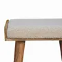 Stools - Artisan Furniture Solid Wood Boucle Cream Tray Style Footstool, Upholstered, Nordic Legs, Beige and Brown - ARTISAN FURNITURE