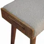 Stools - Artisan Furniture Solid Wood Boucle Cream Tray Style Footstool, Upholstered, Nordic Legs, Beige and Brown - ARTISAN FURNITURE