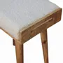 Stools - Artisan Furniture Solid Wood Boucle Cream Tray Style Footstool, Upholstered, Nordic Legs, Beige and Brown - ARTISAN FURNITURE