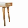 Stools - Artisan Furniture Solid Wood Boucle Cream Tray Style Footstool, Upholstered, Nordic Legs, Beige and Brown - ARTISAN FURNITURE