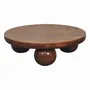 Coffee tables - Artisan Furniture Solid Wood Chestnut Central Ball Table, Dark Brown - ARTISAN FURNITURE