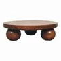 Coffee tables - Artisan Furniture Solid Wood Chestnut Central Ball Table, Dark Brown - ARTISAN FURNITURE