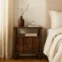 Night tables - Artisan Furniture Solid Wood 2-Drawer Nightstand with Open Shelf, Brown - ARTISAN FURNITURE