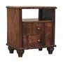 Night tables - Artisan Furniture Solid Wood 2-Drawer Nightstand with Open Shelf, Brown - ARTISAN FURNITURE