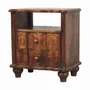Night tables - Artisan Furniture Solid Wood 2-Drawer Nightstand with Open Shelf, Brown - ARTISAN FURNITURE
