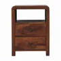 Night tables - Artisan Furniture Solid Wood Aspen Nightstand, 2 Drawers, 1 Open Slot, Dark Brown - ARTISAN FURNITURE