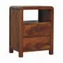 Night tables - Artisan Furniture Solid Wood Aspen Nightstand, 2 Drawers, 1 Open Slot, Dark Brown - ARTISAN FURNITURE