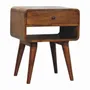 Night tables - Artisan Furniture Solid Wood Avora Chestnut Nightstand with Drawer and open slot, Dark Brown - ARTISAN FURNITURE