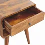 Night tables - Artisan Furniture Solid Wood Avora Chestnut Nightstand with Drawer and open slot, Dark Brown - ARTISAN FURNITURE