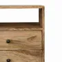 Night tables - Artisan Furniture Solid Wood Classic Oak-ish Nightstand, 2 Drawers, 1 Open Slot, Brown - ARTISAN FURNITURE