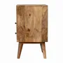 Night tables - Artisan Furniture Solid Wood Classic Oak-ish Nightstand, 2 Drawers, 1 Open Slot, Brown - ARTISAN FURNITURE