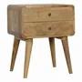 Night tables - Artisan Furniture Solid Wood Curved Oak-ish Nightstand, 2 Drawers, Beige - ARTISAN FURNITURE