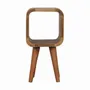 Night tables - Artisan Furniture Solid Wood Extra Mini Minimalist Open Curved Oak-ish Nightstand, Open Slot, Beige - ARTISAN FURNITURE