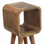 Night tables - Artisan Furniture Solid Wood Extra Mini Minimalist Open Curved Oak-ish Nightstand, Open Slot, Beige - ARTISAN FURNITURE