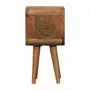 Night tables - Artisan Furniture Solid Wood Extra Mini Minimalist Open Curved Oak-ish Nightstand, Open Slot, Beige - ARTISAN FURNITURE