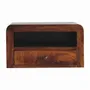 Night tables - Artisan Furniture Solid Wood Chunky Wall Mounted Nightstand, 1 Drawer with 1 Open-Shelf, Chestnut, Brown - ARTISAN FURNITURE