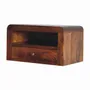 Night tables - Artisan Furniture Solid Wood Chunky Wall Mounted Nightstand, 1 Drawer with 1 Open-Shelf, Chestnut, Brown - ARTISAN FURNITURE