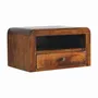 Night tables - Artisan Furniture Solid Wood Chunky Wall Mounted Nightstand, 1 Drawer with 1 Open-Shelf, Chestnut, Brown - ARTISAN FURNITURE