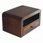 Night tables - Artisan Furniture Solid Wood Chunky Wall Mounted Nightstand, 1 Drawer with 1 Open-Shelf, Chestnut, Brown - ARTISAN FURNITURE