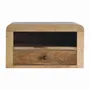 Night tables - Artisan Furniture Solid Wood Chunky Floating Nightstand, 1 Drawer with 1 Open-Shelf, Oak-ish, Brown - ARTISAN FURNITURE