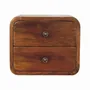 Night tables - Artisan Furniture Solid Wood Floating Mini Chestnut Nightstand, 2 Drawers, Dark Brown - ARTISAN FURNITURE