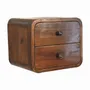 Night tables - Artisan Furniture Solid Wood Floating Mini Chestnut Nightstand, 2 Drawers, Dark Brown - ARTISAN FURNITURE
