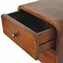 Night tables - Artisan Furniture Solid Wood Floating Mini Chestnut Nightstand, 2 Drawers, Dark Brown - ARTISAN FURNITURE