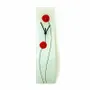 Clocks - Poppy white-red wall clock 10x41 cm - CARNEOL GLASS