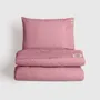 Linge de lit - Parure de lit double, 100 % coton Ranforce, Lagom, Rose - DILIOS