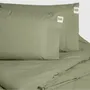 Linge de lit - Parure de lit double, 100 % coton ranforce, vert - DILIOS