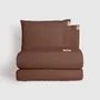 Bed linens - Double bed linen set ,100 % cotton ranforce, Brown - DILIOS
