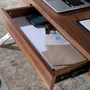 Office furniture and storage - Walnut and steel office desk - ANGEL CERDÁ