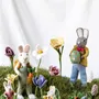 Objets de décoration - Lapin Garçon Gris Moyen avec Veste et Œuf - GRY & SIF