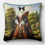 Linge - Bestiaire Aristocratique 7 (Lady Félindra) — Housse Coussin Velours 45cm x 45cm - LAURE WELFLING - DJEBELI