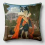 Linge - Bestiaire Aristocratique 14 (Monsieur Valhund) — Housse Coussin Velours 45cm x 45cm - LAURE WELFLING - DJEBELI