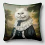 Linge - Bestiaire Aristocratique 12 (Monsieur de Félin) — Housse Coussin Velours 45cm x 45cm - LAURE WELFLING - DJEBELI