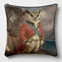 Linge - Bestiaire Aristocratique 16 (L’Amiral Hibou) — Housse Coussin Velours 45cm x 45cm - LAURE WELFLING - DJEBELI