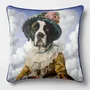 Linge - Bestiaire Aristocratique 17 (La Marquise de Saint-Bernard) — Housse Coussin Velours 45cm x 45cm - LAURE WELFLING - DJEBELI
