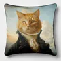 Linge - Bestiaire Aristocratique 18 (Monsieur Du Chat) — Housse Coussin Velours 45cm x 45cm - LAURE WELFLING - DJEBELI