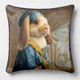 Linge - Bestiaire Aristocratique 25 (Monsieur de Lapin) — Housse Coussin Velours 45cm x 45cm - LAURE WELFLING - DJEBELI
