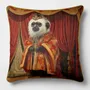 Linge - Bestiaire Aristocratique 27 (Le Marquis Ouistiti) — Housse Coussin Velours 45cm x 45cm - LAURE WELFLING - DJEBELI