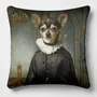 Linge - Bestiaire Aristocratique 28 (Vicaire Chihuahua) — Housse Coussin Velours 45cm x 45cm - LAURE WELFLING - DJEBELI