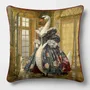 Linge - Bestiaire Aristocratique 29 (La Reine Cygne) — Housse Coussin Velours 45cm x 45cm - LAURE WELFLING - DJEBELI