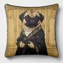 Linge - Bestiaire Aristocratique 32 (La Baronne Carlin) — Housse Coussin Velours 45cm x 45cm - LAURE WELFLING - DJEBELI