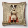 Linge - Bestiaire Aristocratique 34 (Le Général Jack Russell) — Housse Coussin Velours 45cm x 45cm - LAURE WELFLING - DJEBELI