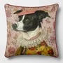 Linge - Bestiaire Aristocratique 41 (Lord Border Collie) — Housse Coussin Velours 45cm x 45cm - LAURE WELFLING - DJEBELI