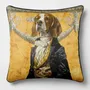 Linge - Bestiaire Aristocratique 42 (Le Duc de Beagle) — Housse Coussin Velours 45cm x 45cm - LAURE WELFLING - DJEBELI
