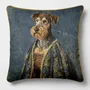 Linge - Bestiaire Aristocratique 43 (Madame d´Airedale) — Housse Coussin Velours 45cm x 45cm - LAURE WELFLING - DJEBELI